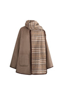 Cecilia Reversible Double Face Short Coat in Wool Cashmere Blend