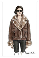 Gretchen Cropped Parka Jacket in Faux Suede