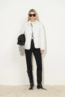 Rory Cropped Quilted Jacket with Corduroy Collar