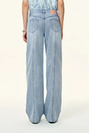 Calli Studded Beading Panel Straight Jeans in in Cotton Denim