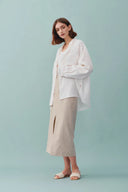 Chemise Una à double poche plaquée en lin