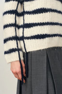 Rita Hand Painted Irregular Stripe Design Sweater in Alpaca Blend