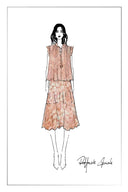 Blusa senza maniche stampata Gracia in georgette di crepe