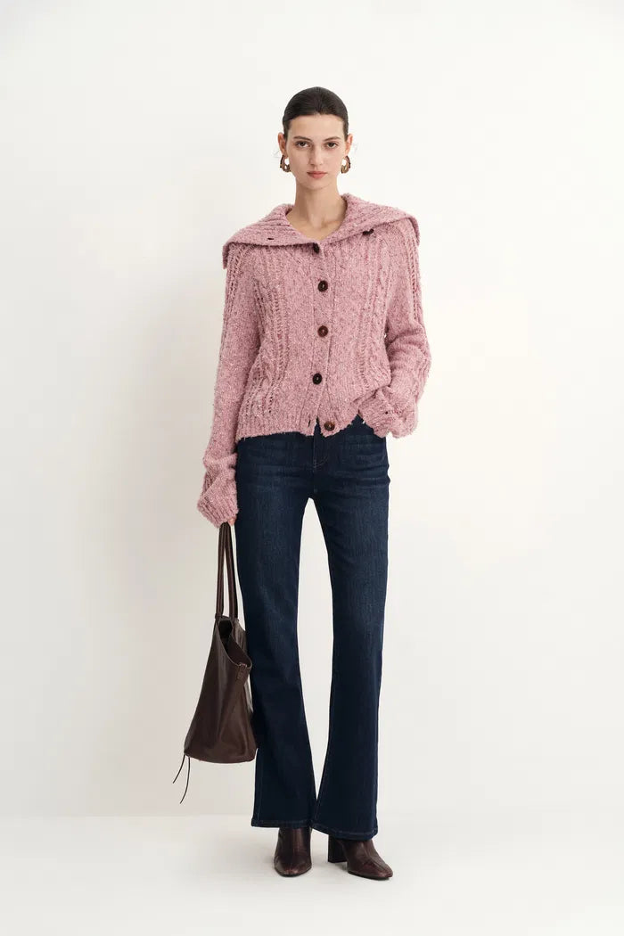 Nora Crop Flared Jeans in Stretch Denim