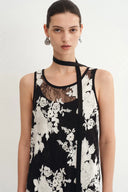 Esme Two-Piece Layering Floral Sleeveless Dress in Embroidered Lace