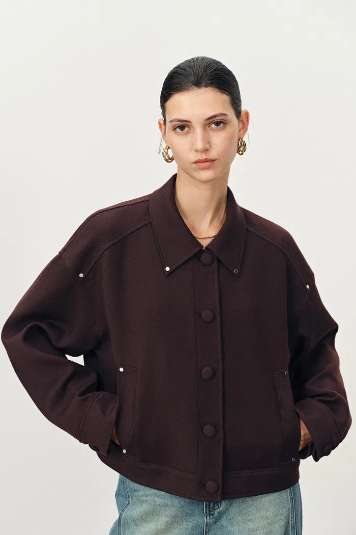 Brianna Hand Sewn Buttonholes Jacket in Merino Wool