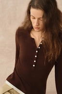 Tia Layered Look Long Sleeve T Shirt in Tencel-Merino Knit