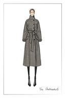 Saki Reversible Long Coat in Merino Houndstooth