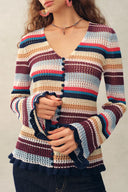Mavis Multi Stripes Long Sleeves Cardigan
