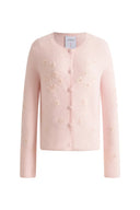 Letitia Handbestickter Blumen-Cardigan aus Woll-Alpaka-Strick