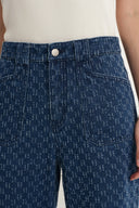 Jean droit jacquard Quinn en denim jacquard