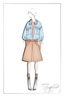 Chemise Judy à manches bouffantes avec volants en denim lyocell