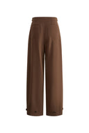 Pantalones curvos Lydia con hebilla en sarga de algodón