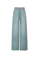 Sereta Wide Leg Denim Jeans in Cotton Jersey