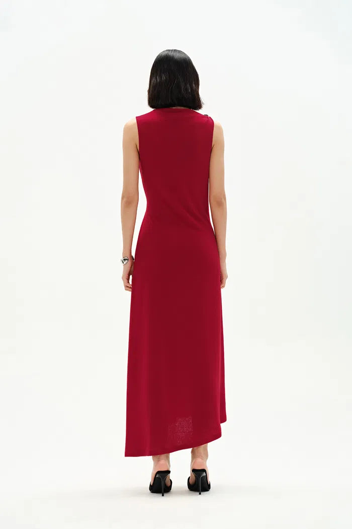 knitted and knotted dress Vestido Midi Knitted And Knotted Halter - Moca