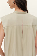 Sienna Relaxed Tailored Sleeveless Top in Cotton Blend