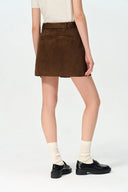 Clara Midi Skirt in Premium Faux Suede