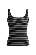 Liz Ärmelloses Tanktop mit eckigem Ausschnitt und figurbetontem Schnitt aus hoch dehnbarem Rippstrick