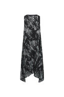 Robe à col bénitier imprimée Sato en soie dévorée