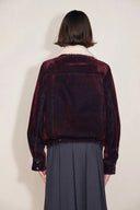 Veronica Kunstpelzkragen Steppjacke aus Geflocktem Denim