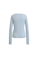 Barbara Scalloped Long Sleeve Top in Premium Cotton Knit