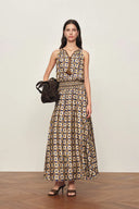Jocelyn Sleeveless Dress in Crinkled Silk Blend