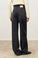 Astrid Slanted Side Seam Barrel Jeans in Cotton Denim