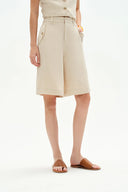 Victoria High Waisted Bermuda Shorts in Silk-Linen