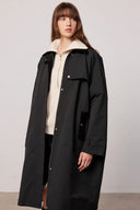 Almanarre Corduroy Paneled Quilted Trench Coat