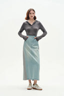 Mermaid Midi Skirt in Cotton Jersey Denim