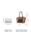 Brera Beach Tote Large Bag with Mirror in Handwoven and Top-Grain Leather Patchwork