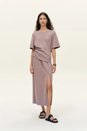 Aurora Ruched Waist T Shirt and Skirt Set
