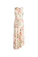 Robe Sans Manches Juliet Florale à Col Drapé en Soie Mûrier