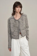 Chaqueta doble botonadura Pensée en tweed con lúrex