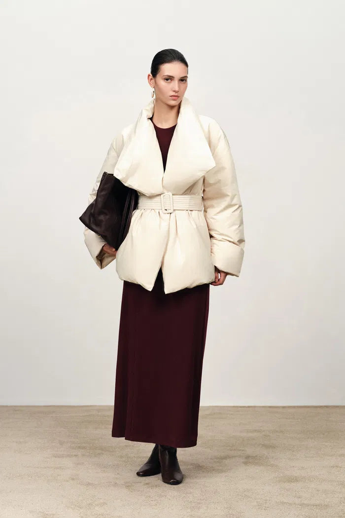 Chloe Lapel Down Jacket in High-Density Nylon