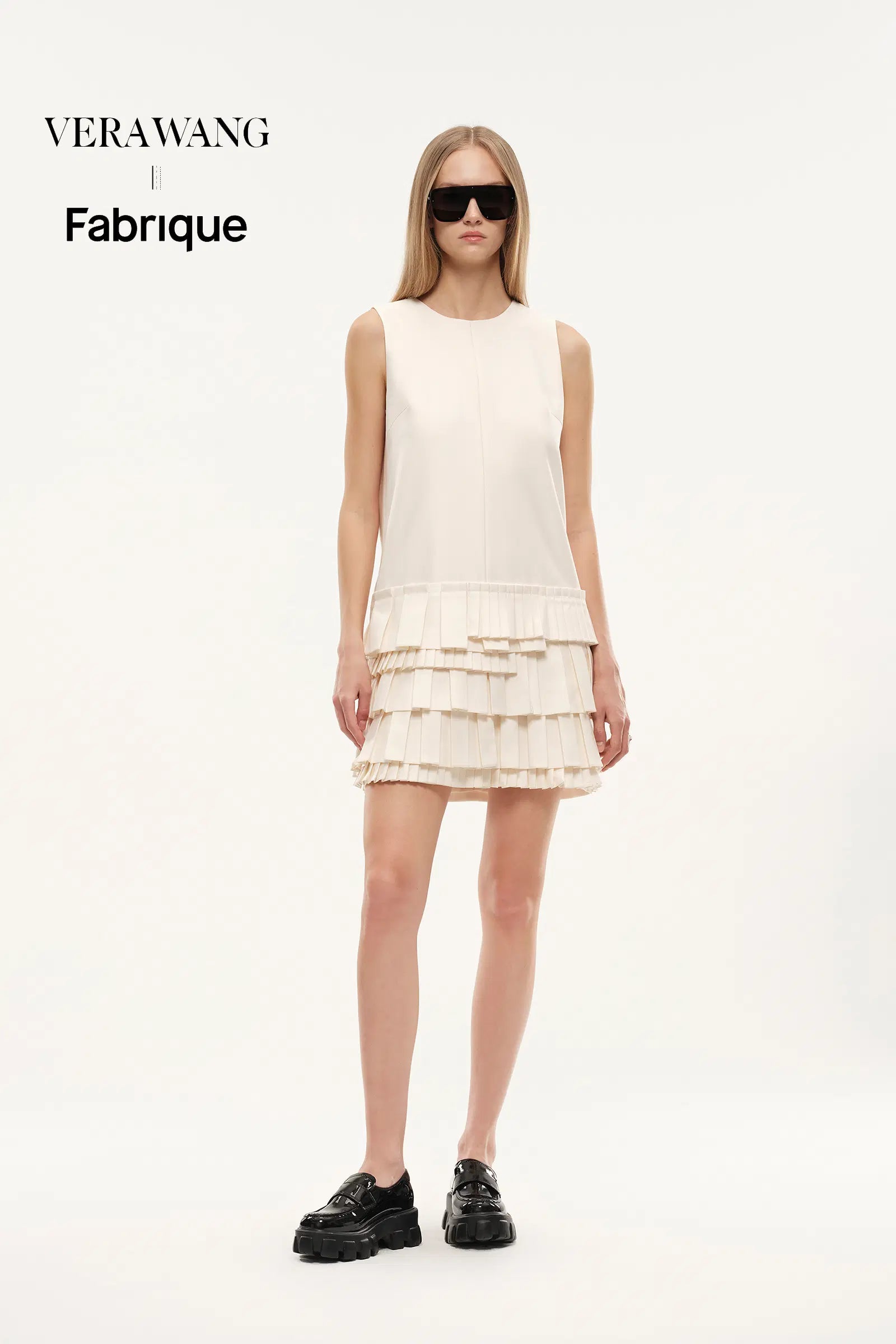 Alice Layered Asymmetric Accordion Dress in Lightweight Blend L