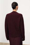 Scarlett Crossover V Neck Sweater in Merino Wool Cashmere Rib Knit