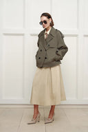 Beatrice Short Trench Coat in Cotton Twill