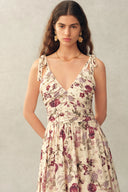 Seraphina Pomegranate  Sleeveless Dress in Linen Blend