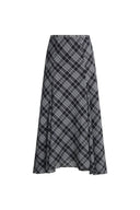 Fern Plaid Panelled Skirt in Cotton Blend
