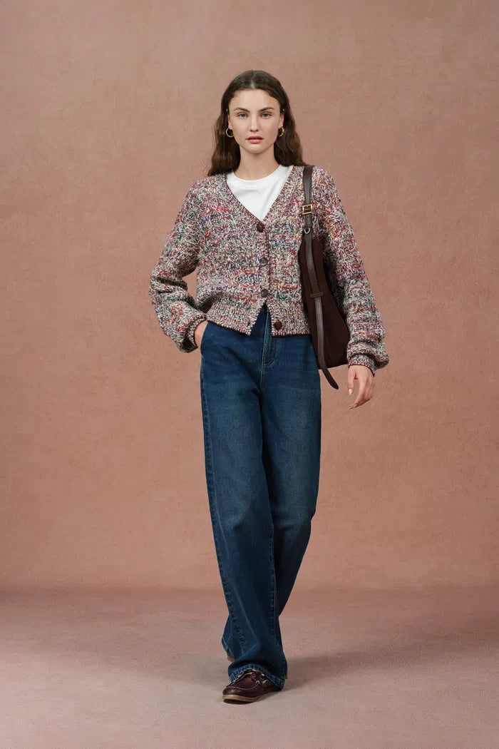 Hygge Irregular Cable Cardigan in Merino Wool