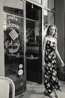 Vivian Flora Strap Dress in 22MM Mulberry Silk