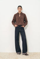 Jessica Vintage Polo Neckline Sweater in Wool Blend