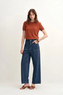 Britt Cropped Straight Leg Jeans aus Baumwoll-Denim