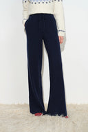 Vivi Fitted Stretch Wide Leg Pants in Wool Blend
