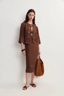 Amalia Openwork Blouse and Skirt Matching Set