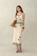 Rania Hand Crochet Embroidery Skirt in Cotton Yarn