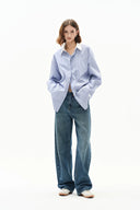 Nao Striped Shirt in Cotton Poplin