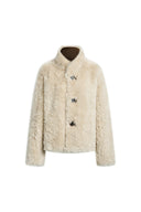 Kelly Shawl Collar Shearling Jacket in Faux Suede