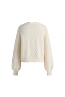 Pull Cersei à col Henley motif torsadé fait main en laine mérinos